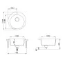 Granite kitchen sink with a round gray basin by vidaXL, Sinks - Ref: Foro24-142957, Price: 128,36 €, Discount: %