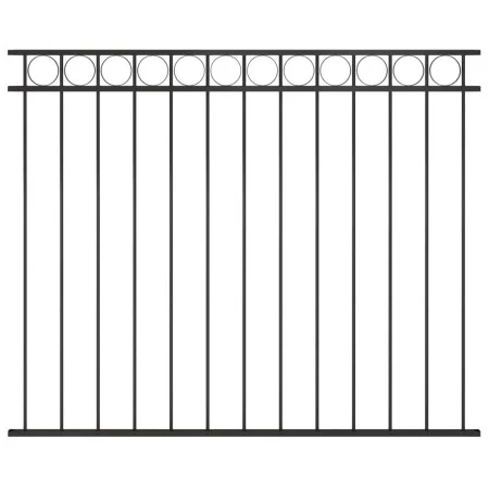 Panel de valla de acero 1,7x1,5 m negro de , Paneles de vallas - Ref: Foro24-146319, Precio: 60,19 €, Descuento: %