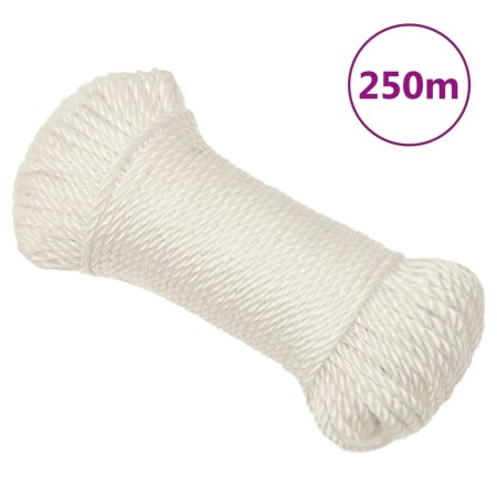 Cuerda de trabajo polipropileno blanco 8 mm 250 m de , Sogas y cuerdas metálicas - Ref: Foro24-153048, Precio: 55,95 €, Descu...