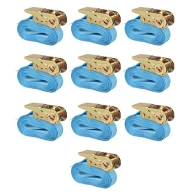 Correas de sujeción de trinquete 10 uds azul 0,8 T 4 m x 25 mm de vidaXL, Correas de amarre - Ref: Foro24-142653, Precio: 35,...