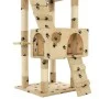 Rascador para gatos poste de sisal 170 cm huellas beige de , Mobiliario para gatos - Ref: Foro24-170615, Precio: 107,67 €, De...