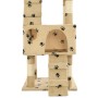Rascador para gatos poste de sisal 170 cm huellas beige de , Mobiliario para gatos - Ref: Foro24-170615, Precio: 114,83 €, De...