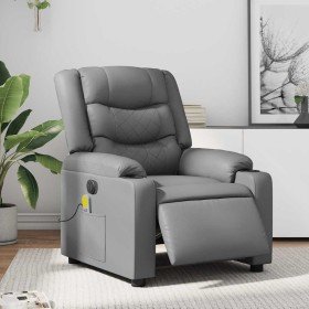 Sillón de masaje reclinable eléctrico cuero sintético gris en Sillones | Comprar online en Foru.es