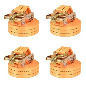 Correas de sujeción de trinquete 4 uds 1 T 6mx38mm naranja de vidaXL, Correas de amarre - Ref: Foro24-142660, Precio: 44,64 €...