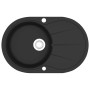 Fregadero de cocina de granito con un seno ovalado negro de vidaXL, Fregaderos - Ref: Foro24-142958, Precio: 186,56 €, Descue...
