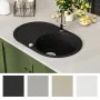 Küchenspüle aus Granit mit einer schwarzen ovalen Schüssel von vidaXL, Sinkt - Ref: Foro24-142958, Preis: 194,57 €, Rabatt: %