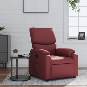 Sillón reclinable de cuero sintético rojo tinto de , Sillones - Ref: Foro24-373438, Precio: 252,50 €, Descuento: %