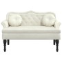 Banco con cojines terciopelo crema 120,5x65x75 cm de , Bancos - Ref: Foro24-372147, Precio: 206,61 €, Descuento: %