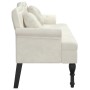 Banco con cojines terciopelo crema 120,5x65x75 cm de , Bancos - Ref: Foro24-372147, Precio: 206,61 €, Descuento: %