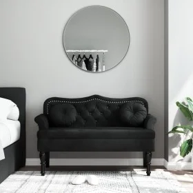 Bench with black velvet cushions 120.5x65x75 cm by , Banks - Ref: Foro24-372145, Price: 228,85 €, Discount: %