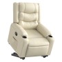 Sillón reclinable elevable cuero artificial color crema en Sillones | Comprar online en Foru.es