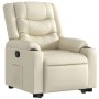 Sillón reclinable elevable cuero artificial color crema en Sillones | Comprar online en Foru.es