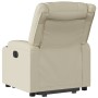 Sillón reclinable elevable cuero artificial color crema en Sillones | Comprar online en Foru.es