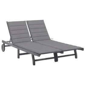 Garden sunbed for 2 people with solid acacia wood and cushions by , Loungers - Ref: Foro24-3061390, Price: 376,42 €, Discount: %
