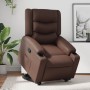 Sillón reclinable elevable cuero sintético marrón en Sillones | Comprar online en Foru.es