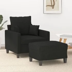 Armchair with black fabric footstool 60 cm by , Sofas - Ref: Foro24-3201085, Price: 179,44 €, Discount: %