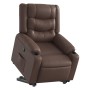 Sillón reclinable elevable cuero sintético marrón en Sillones | Comprar online en Foru.es
