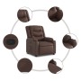Sillón reclinable elevable cuero sintético marrón en Sillones | Comprar online en Foru.es