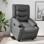 Sillón reclinable elevable cuero artificial gris en Sillones | Comprar online en Foru.es
