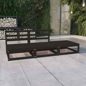Juego de muebles de jardín 3 pzas y cojines negro madera pino de , Conjuntos de jardín - Ref: Foro24-3075238, Precio: 181,83 ...