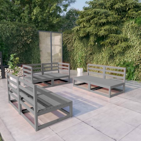 Muebles de jardín 6 piezas gris madera de pino maciza de , Conjuntos de jardín - Ref: Foro24-3075411, Precio: 434,41 €, Descu...