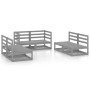 Muebles de jardín 6 piezas gris madera de pino maciza de , Conjuntos de jardín - Ref: Foro24-3075411, Precio: 434,41 €, Descu...