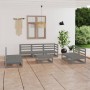 Muebles de jardín 8 piezas gris madera de pino maciza de , Conjuntos de jardín - Ref: Foro24-3075426, Precio: 517,83 €, Descu...