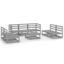 Muebles de jardín 8 piezas gris madera de pino maciza de , Conjuntos de jardín - Ref: Foro24-3075426, Precio: 517,83 €, Descu...