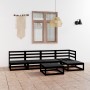 Juego de muebles de jardín 6 piezas negro madera maciza de pino de , Conjuntos de jardín - Ref: Foro24-3075523, Precio: 398,6...
