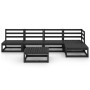 Juego de muebles de jardín 6 piezas negro madera maciza de pino de , Conjuntos de jardín - Ref: Foro24-3075523, Precio: 398,6...
