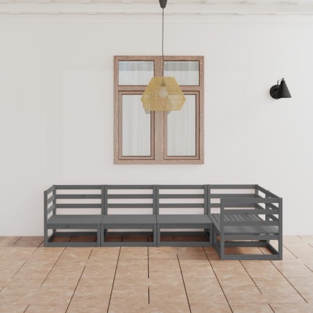 Muebles de jardín 5 piezas gris madera de pino maciza de , Conjuntos de jardín - Ref: Foro24-3075556, Precio: 316,26 €, Descu...