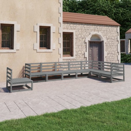 Muebles de jardín 8 piezas gris madera de pino maciza de , Conjuntos de jardín - Ref: Foro24-3075776, Precio: 569,98 €, Descu...