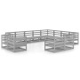 Muebles de jardín 12 piezas gris madera de pino maciza de , Conjuntos de jardín - Ref: Foro24-3075956, Precio: 800,32 €, Desc...