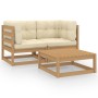 Juego de muebles de jardín 3 pzas y cojines madera pino maciza de , Conjuntos de jardín - Ref: Foro24-3076302, Precio: 325,31...