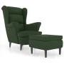 Sillón orejero y taburete de terciopelo verde oscuro de , Sillones - Ref: Foro24-3115933, Precio: 278,71 €, Descuento: %