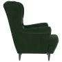 Sillón orejero y taburete de terciopelo verde oscuro de , Sillones - Ref: Foro24-3115933, Precio: 278,71 €, Descuento: %