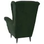 Sillón orejero y taburete de terciopelo verde oscuro de , Sillones - Ref: Foro24-3115933, Precio: 278,71 €, Descuento: %