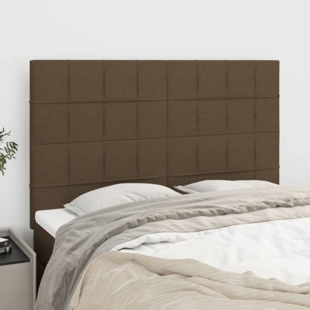 Cabeceros 4 unidades tela marrón oscuro 72x5x78/88 cm de , Cabeceros y pies de cama - Ref: Foro24-3116333, Precio: 108,13 €, ...