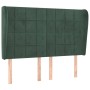 Cabecero con orejas de terciopelo verde oscuro 147x23x118/128cm de , Cabeceros y pies de cama - Ref: Foro24-3118007, Precio: ...