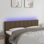 Cabecero con LED de tela marrón oscuro 144x5x78/88 cm de , Cabeceros y pies de cama - Ref: Foro24-3121613, Precio: 62,84 €, D...