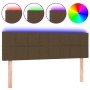 Cabecero con LED de tela marrón oscuro 144x5x78/88 cm de , Cabeceros y pies de cama - Ref: Foro24-3121613, Precio: 62,84 €, D...
