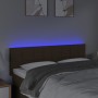 Cabecero con LED de tela marrón oscuro 144x5x78/88 cm de , Cabeceros y pies de cama - Ref: Foro24-3121613, Precio: 62,84 €, D...