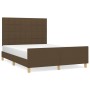 Estructura de cama con cabecero de tela marrón 140x200 cm de , Camas y somieres - Ref: Foro24-3125060, Precio: 219,64 €, Desc...