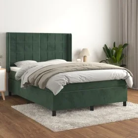 Boxspringbett mit dunkelgrüner Samtmatratze 140x200 cm von , Betten und Lattenroste - Ref: Foro24-3132684, Preis: 517,14 €, R...