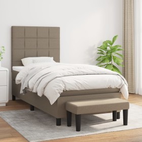Cama box spring con colchón tela gris taupe 80x200 cm de , Camas y somieres - Ref: Foro24-3136553, Precio: 368,76 €, Descuent...