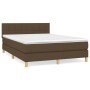 Cama box spring con colchón tela marrón oscuro 140x200 cm de , Camas y somieres - Ref: Foro24-3140620, Precio: 428,96 €, Desc...