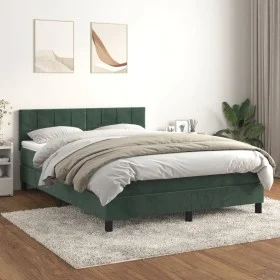 Boxspringbett mit dunkelgrüner Samtmatratze 140x190 cm von , Betten und Lattenroste - Ref: Foro24-3141302, Preis: 443,02 €, R...