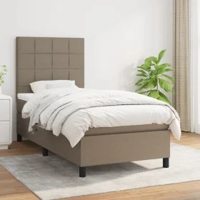 Box spring bed with taupe gray fabric mattress 90x200 cm by , Beds and slatted bases - Ref: Foro24-3141749, Price: 364,62 €, ...