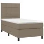 Box spring bed with taupe gray fabric mattress 90x200 cm by , Beds and slatted bases - Ref: Foro24-3141749, Price: 364,62 €, ...