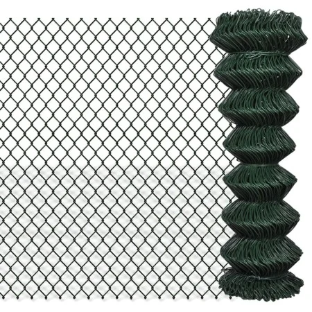 Green steel wire mesh fence 1.25x15 m by , fence panels - Ref: Foro24-140345, Price: 59,22 €, Discount: %